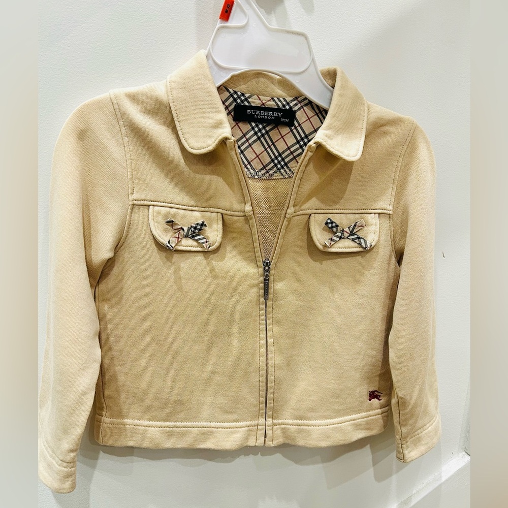 Burberry Kids Beige Blazer with Check Detail